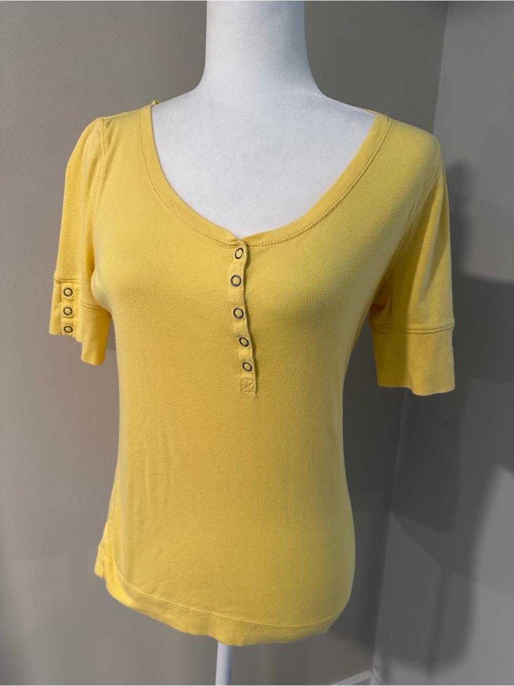 Ralph Lauren Bright Yellow Short Sleeve Henley Tee